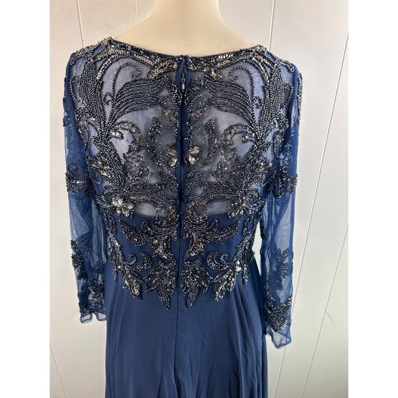 Xscape Navy Long Sleeve Dress - Picture 6 of 10